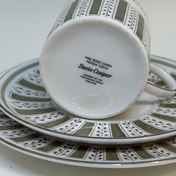 Wedgwood Susie Cooper Persia Design Coffee Cup Trio