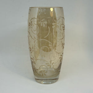 Vintage Etched Glass Vase