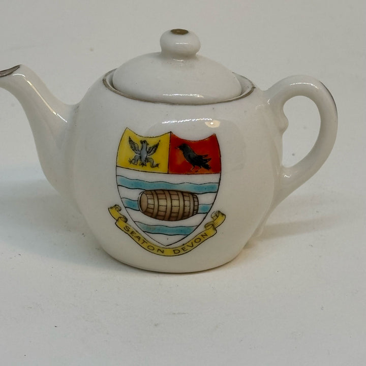 Vintage Crested Ware TEAPOT Souvenir of SEATON