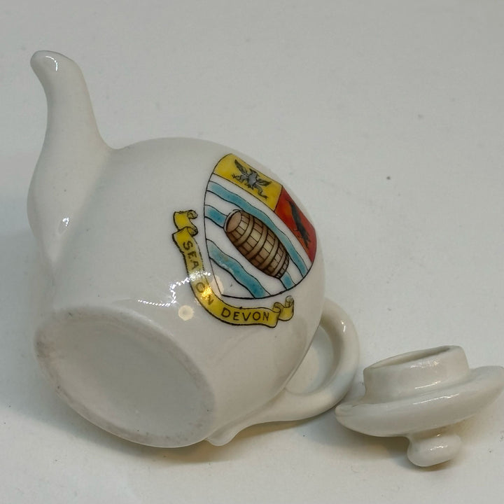 Vintage Crested Ware TEAPOT Souvenir of SEATON