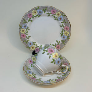 Vintage SALISBURY CHINA 'Stanhope' Tea Set Trio