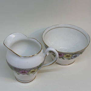Vintage SALISBURY CHINA 'Stanhope' Creamer & Sugar Bowl