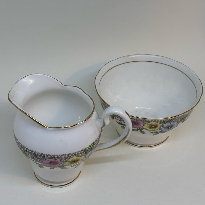 Vintage SALISBURY CHINA 'Stanhope' Creamer & Sugar Bowl