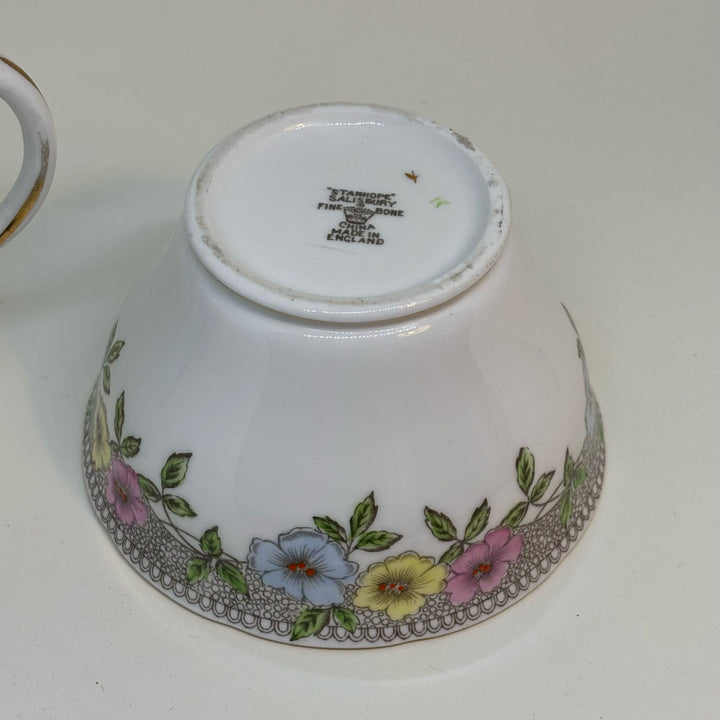 Vintage SALISBURY CHINA 'Stanhope' Creamer & Sugar Bowl