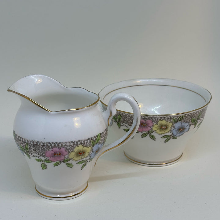 Vintage SALISBURY CHINA 'Stanhope' Creamer & Sugar Bowl