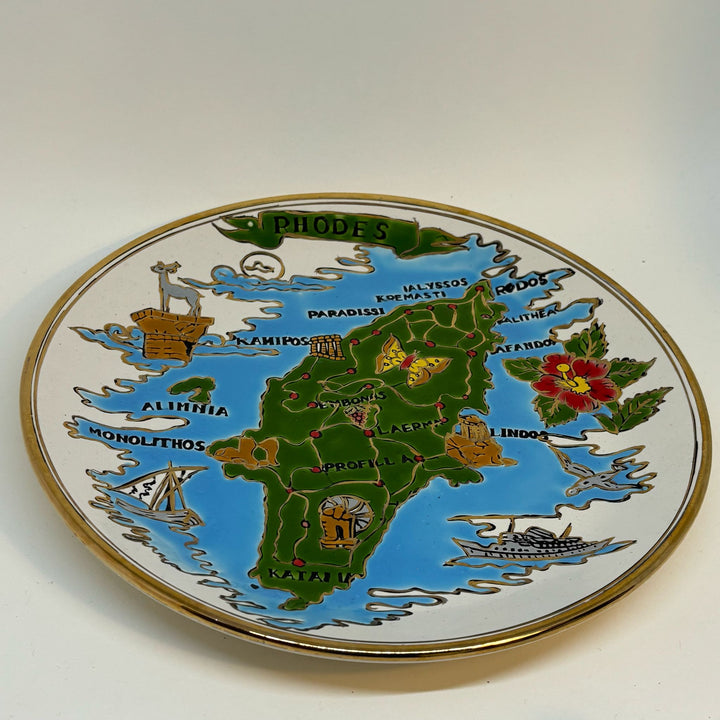 Vintage Decorate Plate Souvenir of Rhodes
