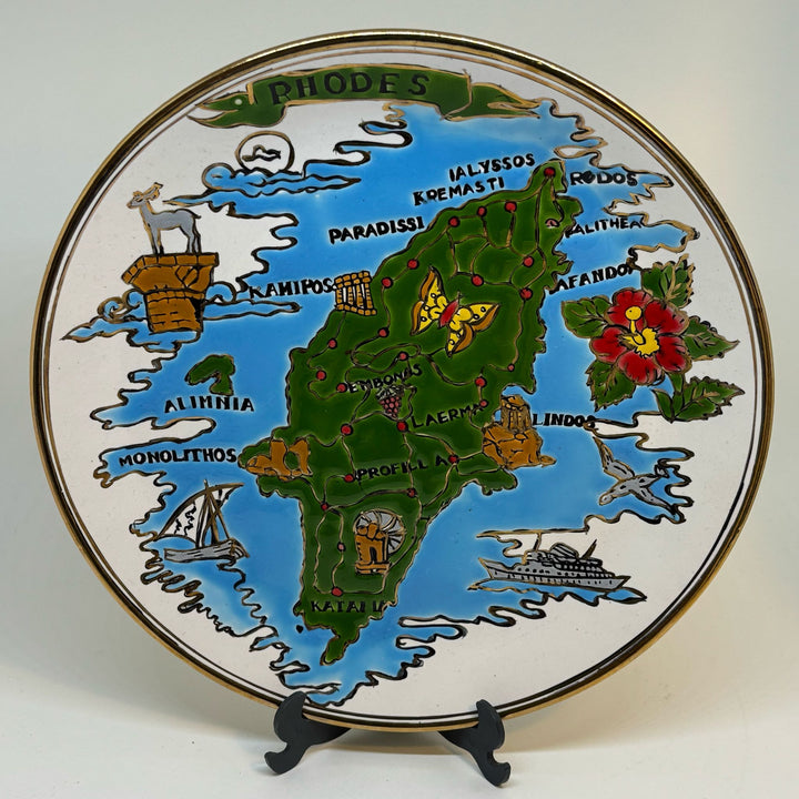Vintage Decorate Plate Souvenir of Rhodes
