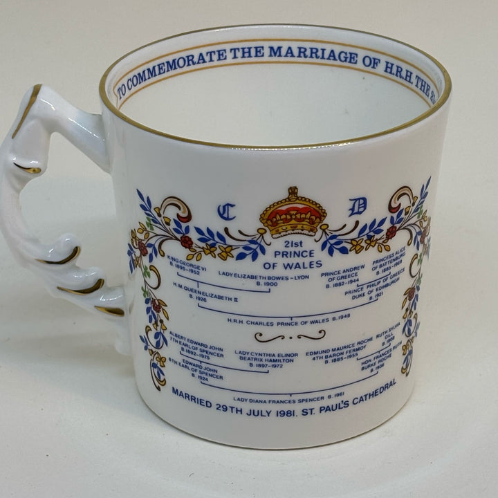 Vintage Commemorative Mug Marriage of Prince Charles & Lady Diana Spencer 1981