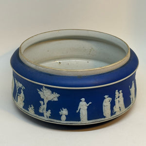 Vintage WEDGWOOD Jasperware Blue and White Decorative Bowl