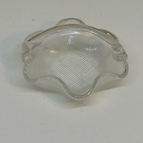 Small Blown Glass Trinket Dish Basket