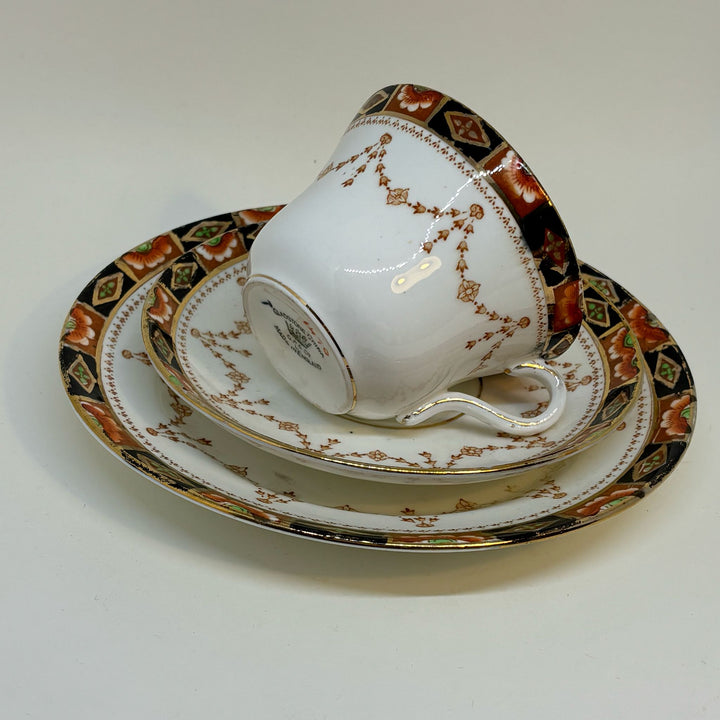 Vintage Gladstone China Imari Colours Tea Set Trio