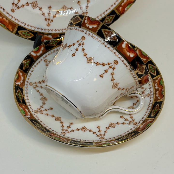 Vintage Gladstone China Imari Colours Tea Set Trio