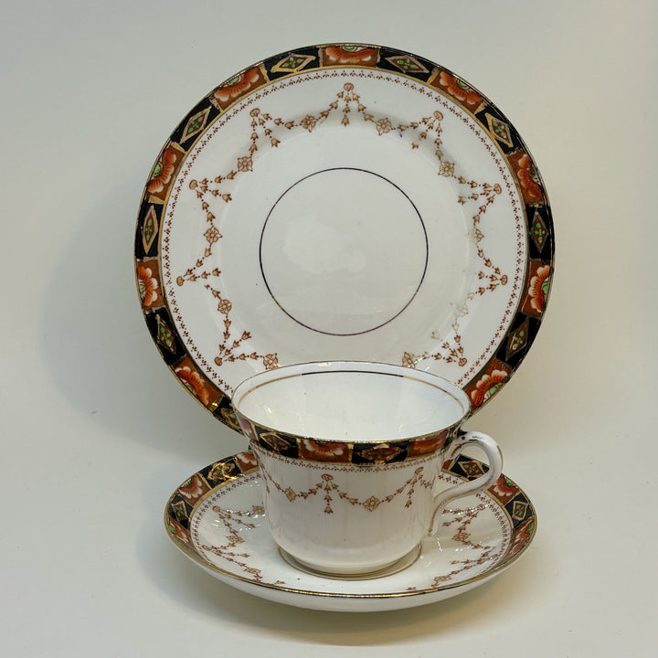 Vintage Gladstone China Imari Colours Tea Set Trio