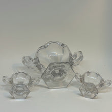 Load image into Gallery viewer, Set of Three Pressed Glass Bowls/Dishes with Handles