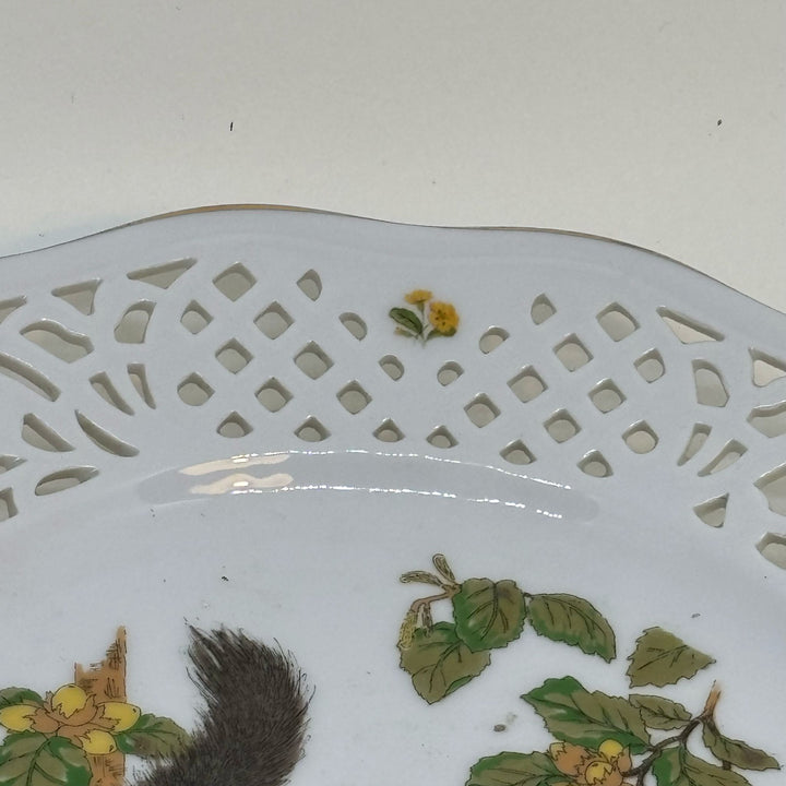 Vintage Cruse & Co Lattice Plate Squirrel Motif