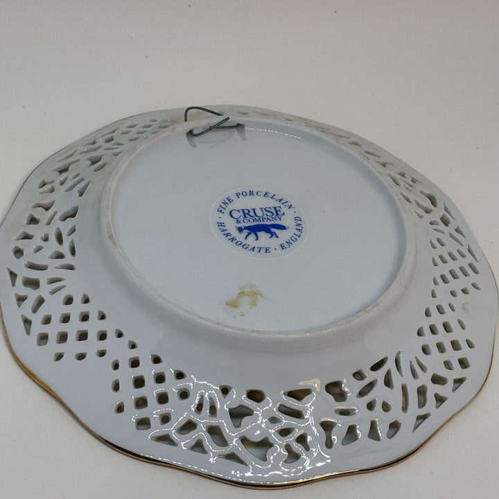 Vintage Cruse & Co Lattice Plate Squirrel Motif