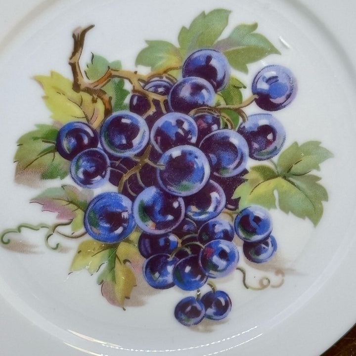 Vintage Decorative Tea Plate MZ Czechoslovakia Grape & Gold