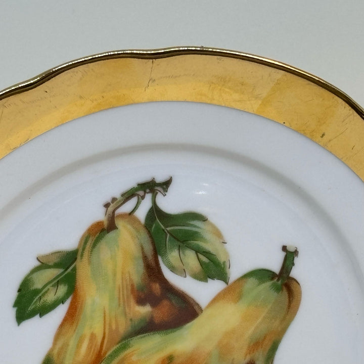 Vintage Decorative Tea Plate MZ Czechoslovakia Pears & Blackberries