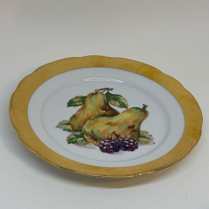 Vintage Decorative Tea Plate MZ Czechoslovakia Pears & Blackberries