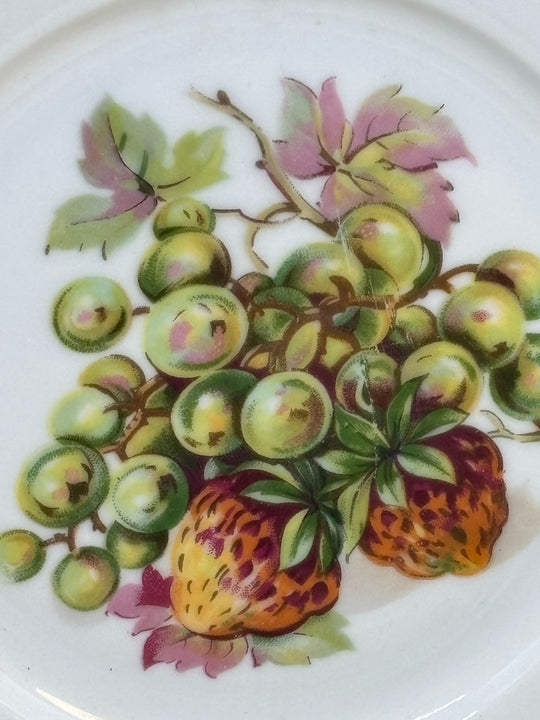 Vintage Decorative Tea Plate MZ Czechoslovakia Grapes & Strawberries