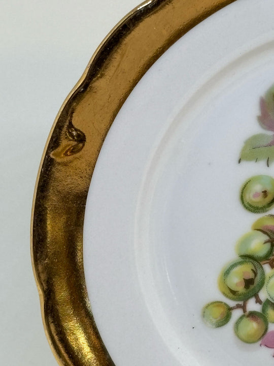 Vintage Decorative Tea Plate MZ Czechoslovakia Grapes & Strawberries