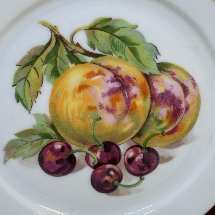 Vintage Decorative Tea Plate MZ Czechoslovakia Peaches & Cherries