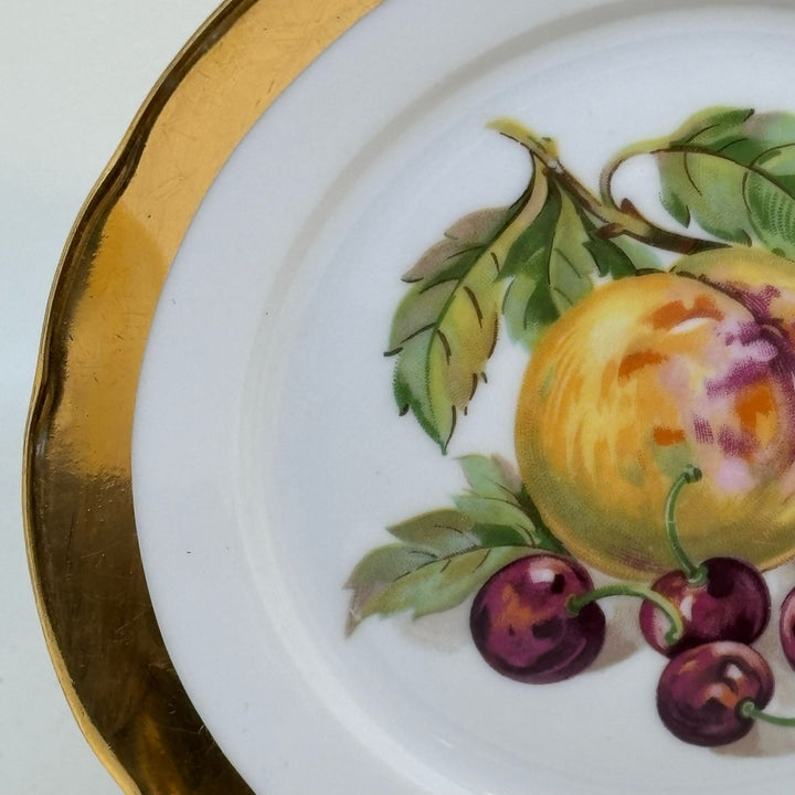 Vintage Decorative Tea Plate MZ Czechoslovakia Peaches & Cherries
