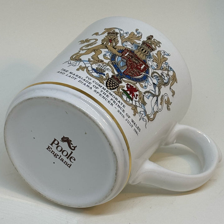 Vintage Poole Pottery Commemorative Mug Prince Charles & Lady Diana Marriage 1981