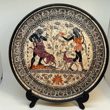 Load image into Gallery viewer, Vintage Painted Terracotta Greek Mythology Heracles &amp; Artemis Wall Plate