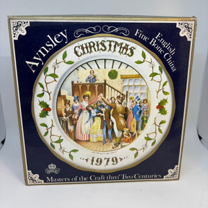 Vintage AYNSLEY Christmas Carol Plate 1979 Mr Fezziwig's Ball BOXED