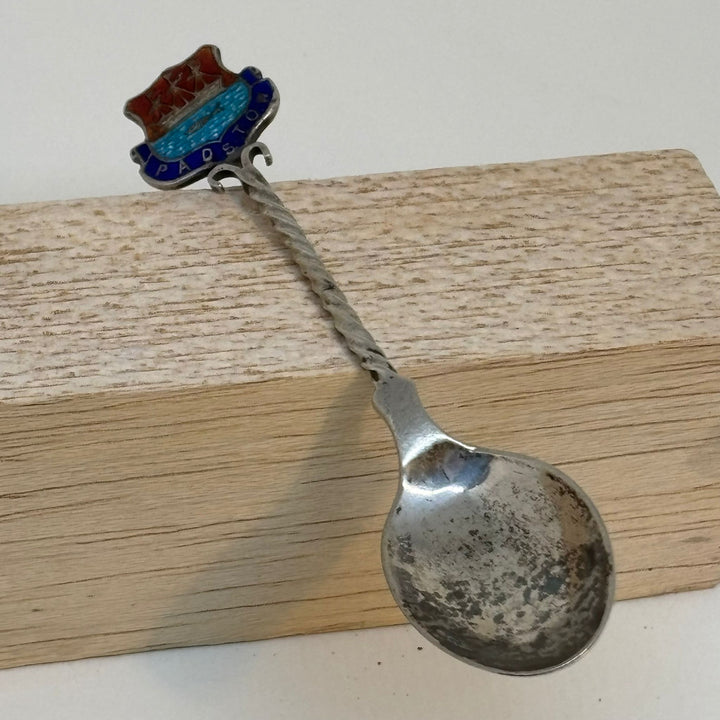 Antique Sterling Silver Spoon Souvenir of Padstow 1919