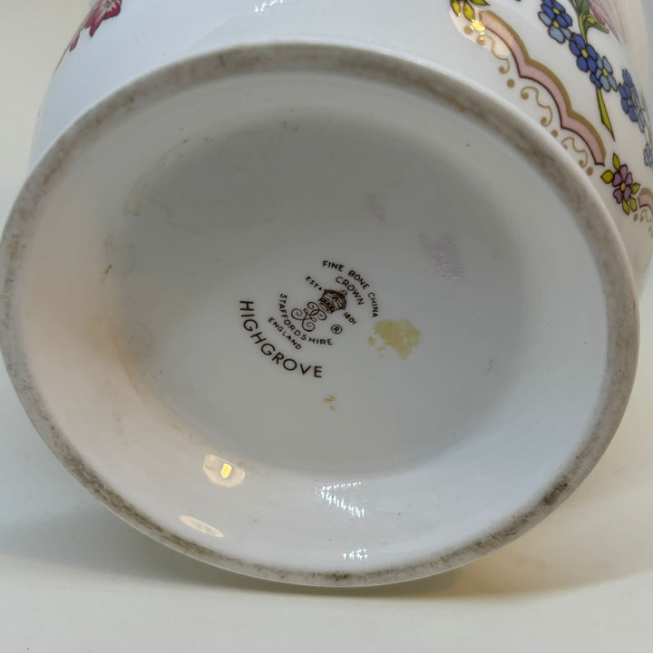 Crown Staffordshire Fine Bone China Cache Pot Vase Highgrove Pattern