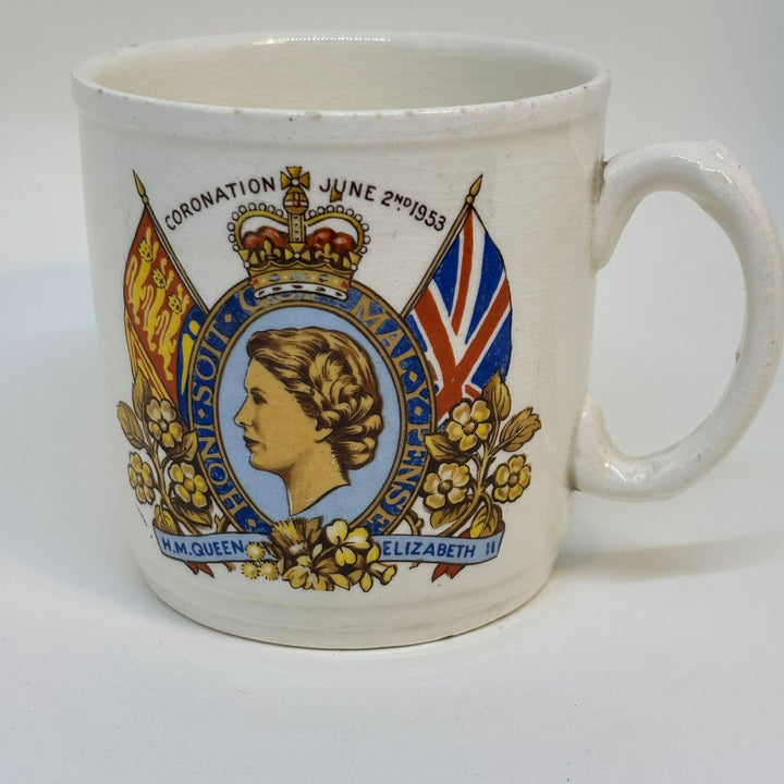 Vintage Commemorative Mug Queen Elizabeth Coronation 1953