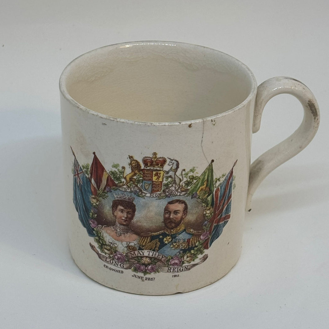 Antique Commemorative Mug King George V and Queen Mary Coronation 1911