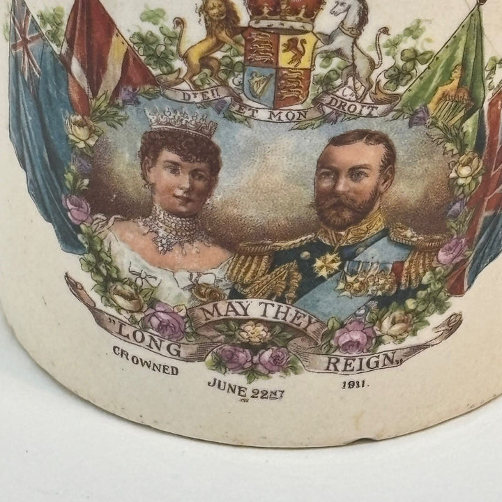 Antique Commemorative Mug King George V and Queen Mary Coronation 1911