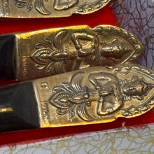 Load image into Gallery viewer, Vintage Nickel Bronze Ebonite Thailand Cutlery Set of 6 In Original Box