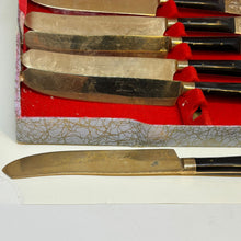 Load image into Gallery viewer, Vintage Nickel Bronze Ebonite Thailand Cutlery Set of 6 In Original Box