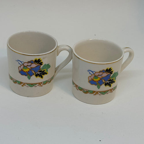 Pair of Vintage Royal Staffordshire Pottery Lawleys Coffee Cups