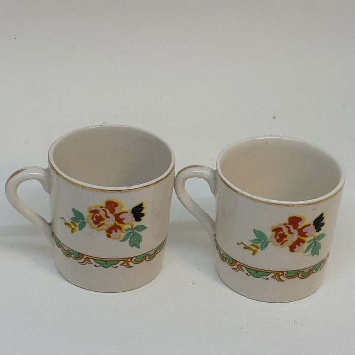 Pair of Vintage Royal Staffordshire Pottery Lawleys Coffee Cups