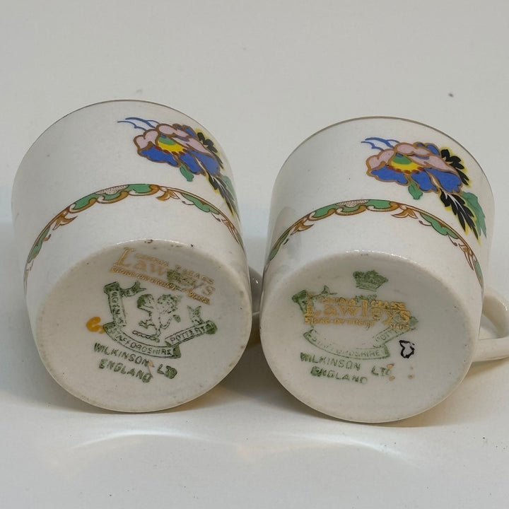 Pair of Vintage Royal Staffordshire Pottery Lawleys Coffee Cups