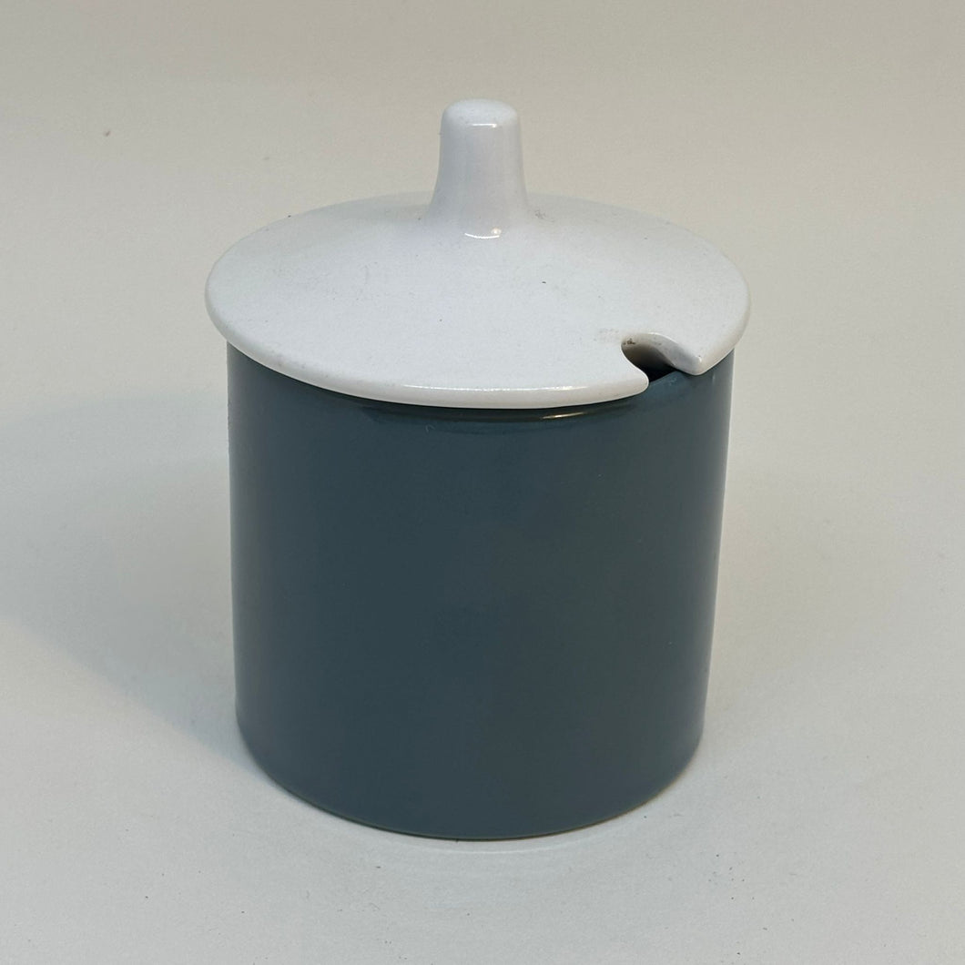 Vintage Poole Pottery Blue Lidded Sugar Bowl or Preserve Pot