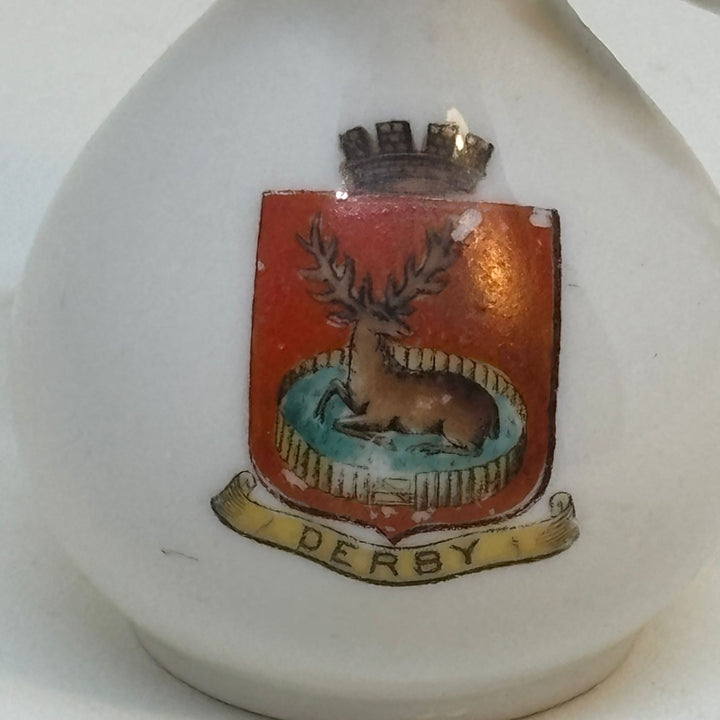 Vintage Gemma Crested Ware PITCHER Souvenir of DERBY