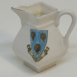 Vintage Gemma Crested Ware PITCHER Souvenir of CHESHIRE