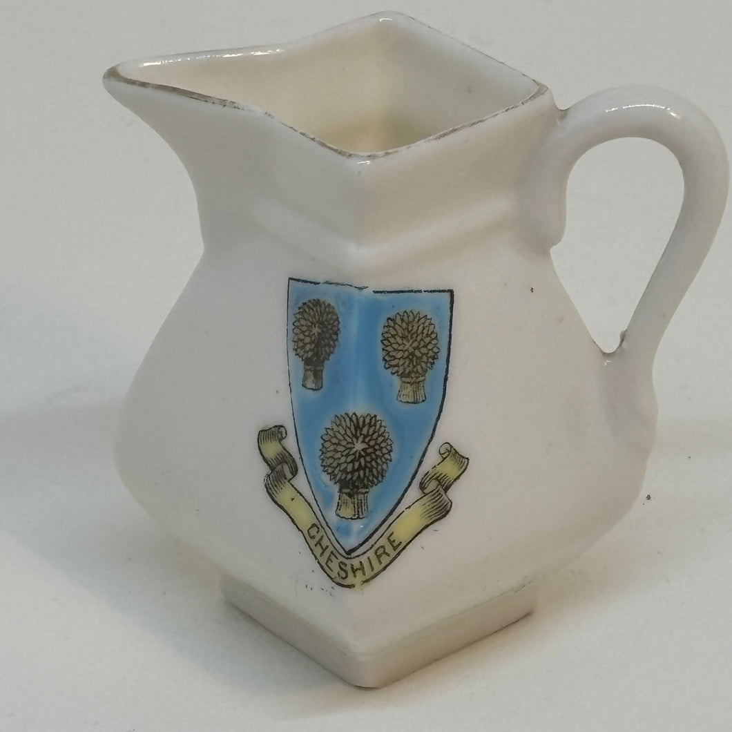Vintage Gemma Crested Ware PITCHER Souvenir of CHESHIRE