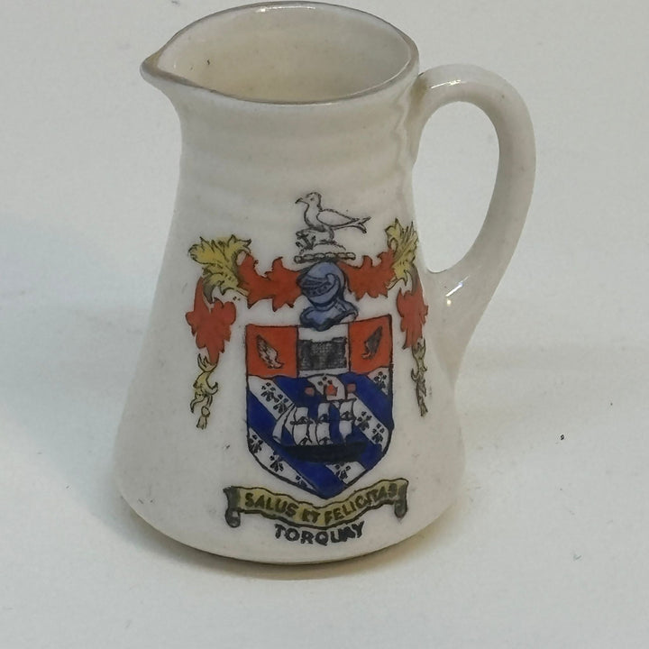 Vintage Arcadian China Crested Ware PITCHER Souvenir of TORQUAY