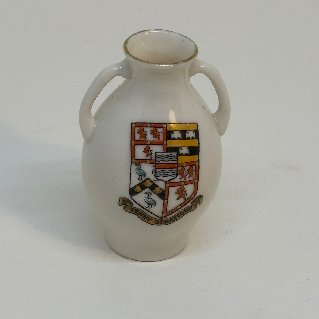 Vintage WH GOSS Crested Ware VASE Souvenir of FENNY STRATFORD