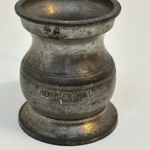Vintage Quarter Gill Pewter Measuring Tankard Gaskell & Chambers 4"