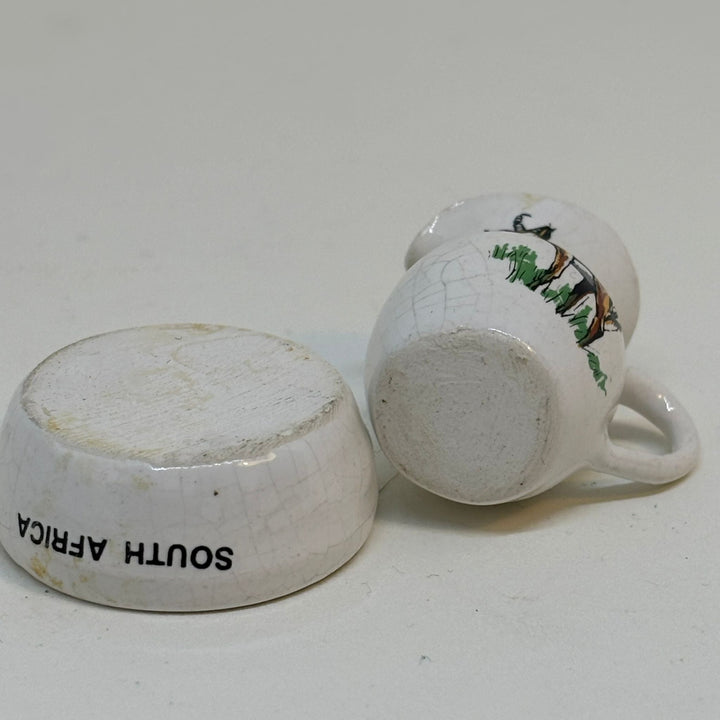 Vintage Miniature Bowl & Jug Set Souvenir of South Africa