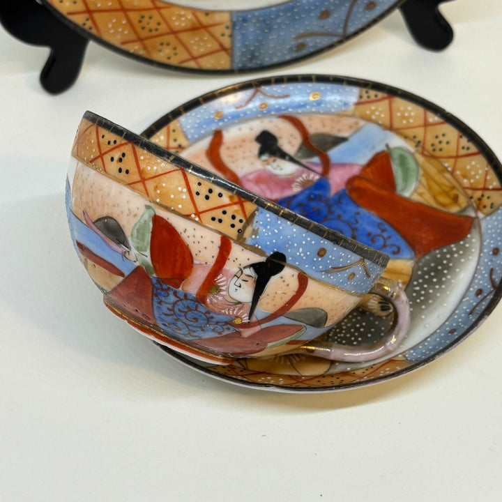 Vintage Handpainted Japanese Tea Plate, Tea Cup & Saucer Set