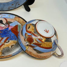 Load image into Gallery viewer, Vintage Handpainted Japanese Tea Plate, Tea Cup &amp; Saucer Set
